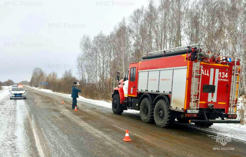 Пожарные деблокировали пострадавшую из поврежденного автомобиля